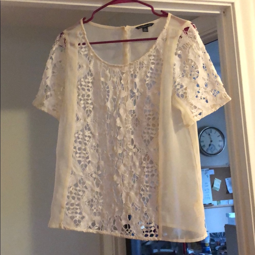 Cream sheer top
